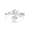 Hugging Ring Made of 925 Sterling Silver, Hugging Hands Design