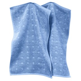 Möve Quadretti Guest Towel Pack of 2 Terry Light Blue Size 30 x 50 cm