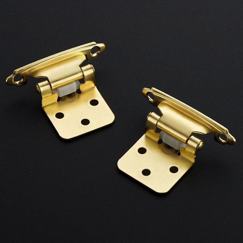 40 Pack 20 Pair Gold Cabinet Hinges - 1/2 inch