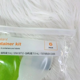 Up&Up New Travel Containers Kit TSA Compliant 6 Pack Labels Quart Pouch Spray Jars