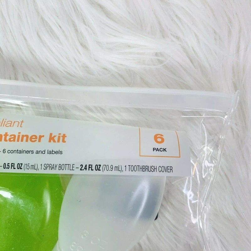 Up&Up New Travel Containers Kit TSA Compliant 6 Pack Labels