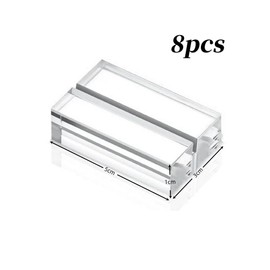 GYWHOOFT Transparent Card Stand, Acrylic Card Stand, Card Holder, Memo Stand (Set of 8), Tabletop, Name Card, Insert, Price Tag, Number Card, Wedding, Protective Film Included, Simple, Stylish