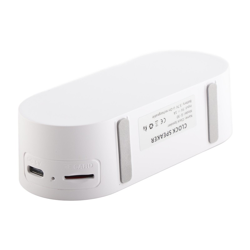 Bluetooth Speaker Dual Alarm Clock Bluetooth5.0 Mirror Clock Speaker Rechargeable