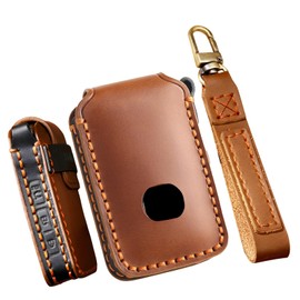 [ontto] Mazda Key Case, Key Cover, Accessory, Keychain, Compatible with Mazda 3, Mazda 2, CX-8, CX-5, CX-30, Roadster, CX-90, MX30, CX60, Miata BP Series, For Cars, Genuine Leather, Braun