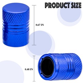 MEAJOO 8PCS Tire Valve Stem Caps, with Plastic Liner, Dustproof, Airtight Seal, Light-Weight, Universal Tire Valve Stem Covers for Cars, SUV, Trucks, Bikes, Motorcycles, Bicycles(Blue)