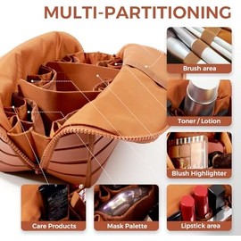 Makeup Brush Holder Travel, Compact Lightweight Accessory for Travel and Daily Use - Makeup Fold Down Design Dividers