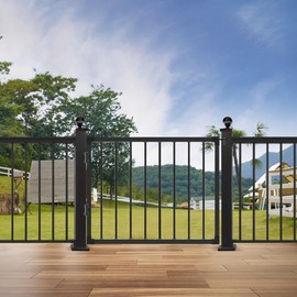 ZERTNROW Outdoor Deck Gate, Adjustable Steel Metal Gate for Patio Backyard
