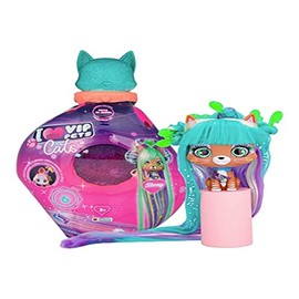 VIP PETS Stormy Collectable Doll with Cat Head, Long Hair for Combing and Decorating with Jewellery, Toy Gift for Girls and Boys + 3 Years