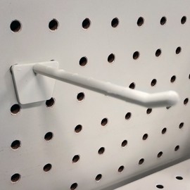 4" Plastic Economy Peg Hooks for Slatwall and Pegboard, Off-White - 100 Pack