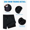 Gleeease 5Inch Mens Swim Trunks: 2 in 1 Compression Liner