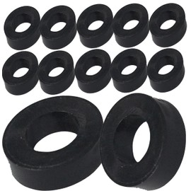 M10 x 5mm Black Nylon Spacers and Standoff Washers for M3, M4, M5, M6, M8 Screws, Lengths 3mm to 30mm (Pack of 12)