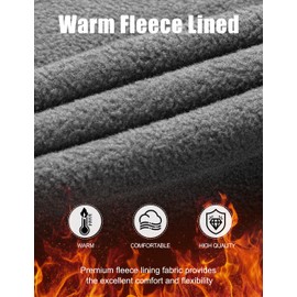 FREE SOLDIER Pantalones de senderismo con forro polar para hombre, repelente al agua, softshell y bolsillos con cremallera (color gris, 32 ancho x 32 largo)