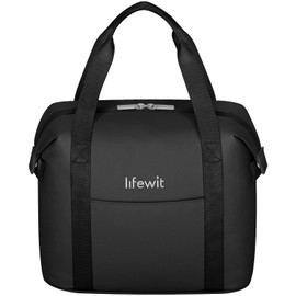 Lifewit Insulated Lunch Bag for Women, Thermal Lunch Box Container Organizer with Zips for Adult Men, Lightweight Waterproof Tote Bag for Work Picnic Travel, Black,9L