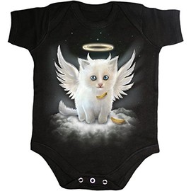 Spiral - Baby-Boys - KITTEN ANGEL - Baby Sleepsuit Black - X-Small