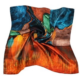 Sichdew 100% Mulberry Silk Scarf For Women 21"*21'' Lightweight Soft Small Square Scarfs For Hair Scarf gift packing (blue)