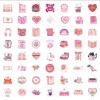 Book Lover Sticker Pack, 60 Pink Aesthetic Decorative Stickers, Romance