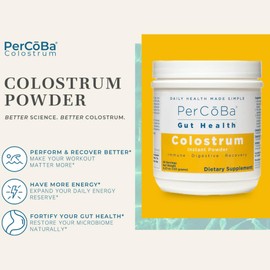 Colostrum Supplement for Gut Health, Bloating, Hair Growth, Muscle Recovery, Immune Support - Unflavored Bovine Colostrum Powder Made in USA, Non-GMO, Gluten Free, 3 Grams Per Serving - 83 Servings