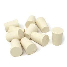 "Honbay 10PCS 0# Tapered White Solid Rubber Stopper Rubber Plug, 17x13x24mm"