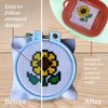 Zhenqing 5 Patterns Mini Cross Stitch Keychain Kit, DIY Flower