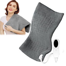 Compresa Caliente Electrica,Cojin Electrico para Alivio De Dolores de Espalda,Hombro Y Cuello,60 X 30 cm,Almohadilla Termica Terapia con Multi Temperatura Ajustable y Temporizador,Heating Pad