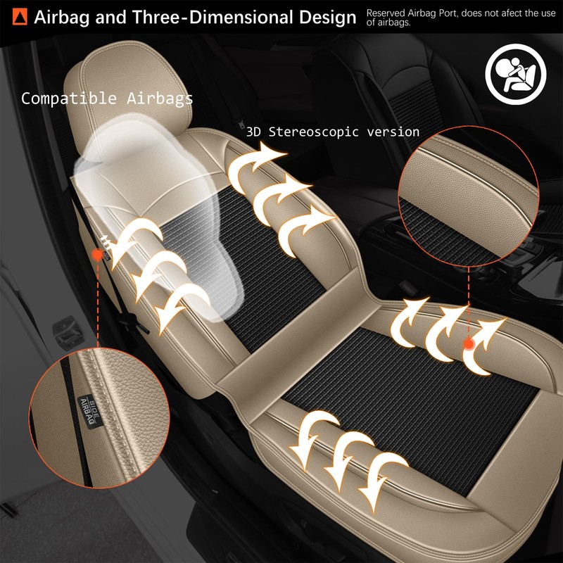2 Front Car Seat Covers for Kia Sedona 2015-2021: Waterproof