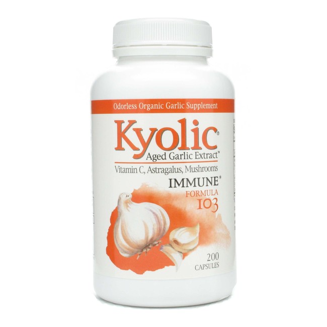Kyolic - Formula 103 Aged Garlic Extract With Vitamin C, Astragalus, Mushrooms - 200 Capsules, 2 Pack