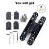 VOLUKA 2 Pack Hidden Door Hinges, 6 inch 3-Way Adjustable
