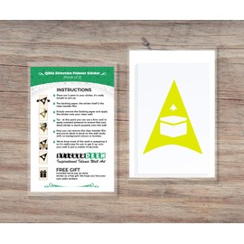 Qibla Direction Pointer (2pk) - Wall/Ceiling Decal Sticker (S005M) (Yellow)