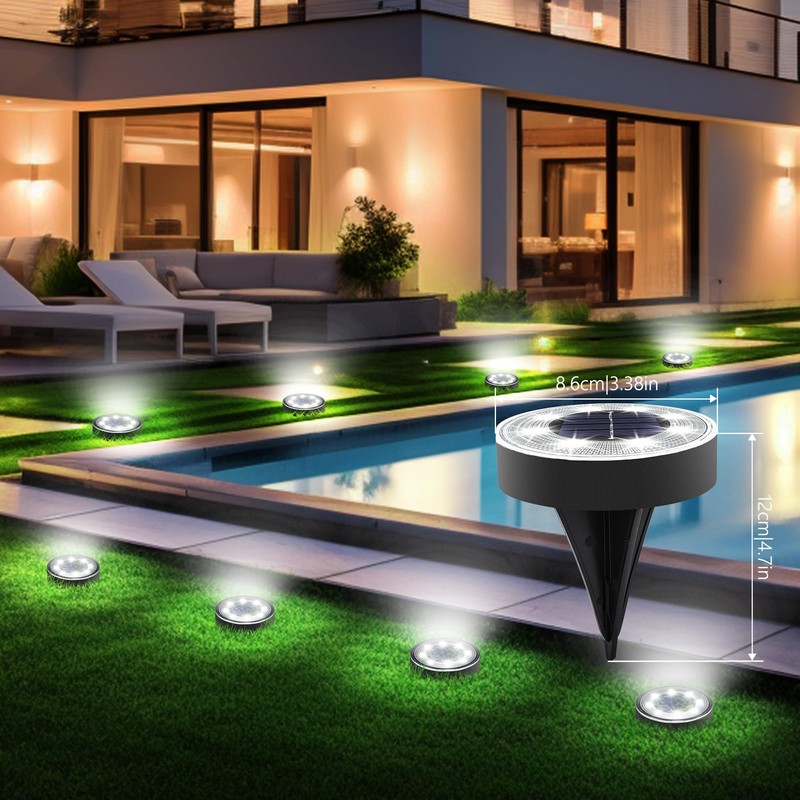 Joomer Solar Ground Lights, 16 Pack 8 LED Solar Lights