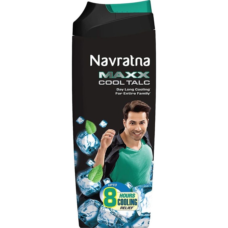 Navratna Talco Maxx Cool, Talco Corporal Refrescante para Absorber