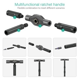 ORIA Ratchet Screwdriver Set, 42 in 1 Precision Repair Tool Kit with 40 Bits, Detachable T Ratchet Handle, Magnetic Screwdriver Kit for Home Appliances, DIY Projects, Phone, Computer, Camera -Black