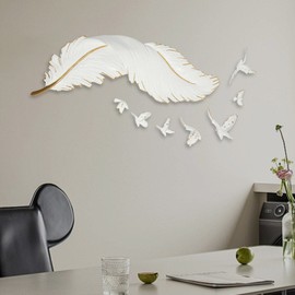 Feather Wall Decoration Large Modern Simple Wall Sculptures Aesthetic Room Decor