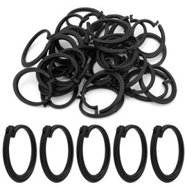 50pcs Plastic Hooks for Gazebo Curtains, Smooth Sliding Plastic Curtain Track Rings Hooks Practical Gazebo Accessories for Mosquito Nets Canopy Home Hotel Shower Outdoor (Black, Round)