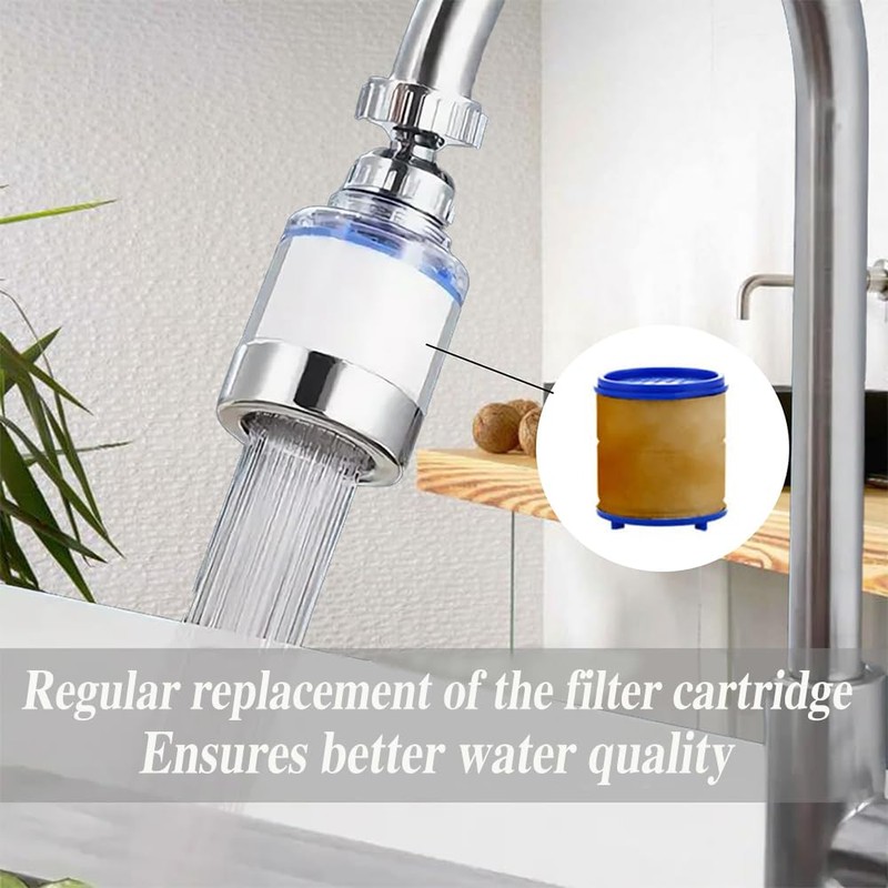 RHQFDM 2 Pieces Water Filter Faucet 360°Rotatable Faucet Filter with