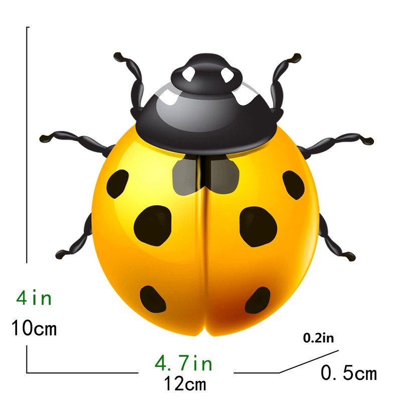 HHgrowe Metal Ladybugs Wall Art Decor Hanging Sculpture Decoration Iron