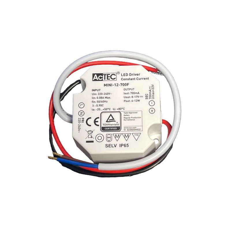 A2ZWORLD Led Driver, Corrente Costante, 12W 700mA 8-17V, Mini Alimentatore