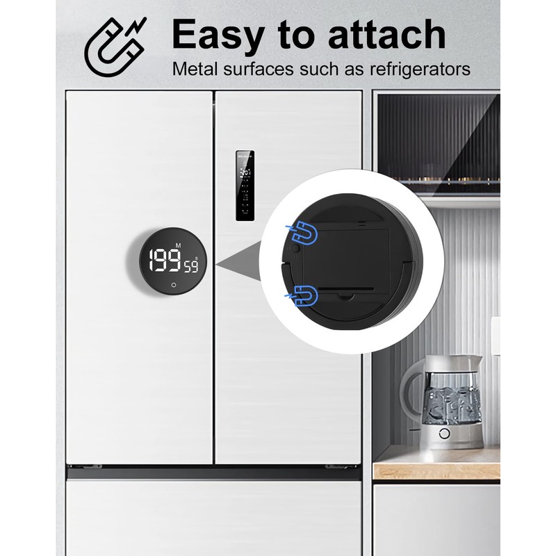 Birshe Kitchen Timer, Digital Timer, Digital Visual Timer, Magnetic Timer,