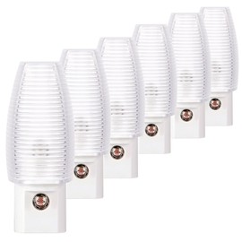 Emotionlite Plug in Night Light, Warm White LED Nightlight, Dusk to Dawn Sensor, Kids, Nursery, Bedroom, Bathroom,Hallway, Stairs, Kitchen, 6 Pack
