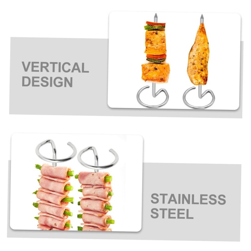 MAGICLULU Stainless Steel BBQ Skewers Vertical Design 10pcs Metal Skewers