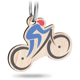 Rennrad Geschenk - Rennrad Schlüsselanhänger handgemacht aus Holz, Glücksbringer, Rennrad Schmuck, Fahrrad Schlüsselanhänger für Rennradfreunde, Fahrradliebhaber, Rennradfahrer, Fahrrad
