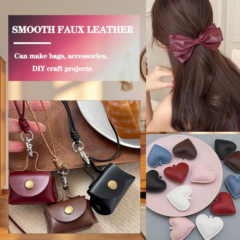 30 Pcs Smooth Faux Leather Sheets, 8 x 12 Inch