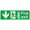 Viking Signs SG698-L31-PV"Fire Exit" Running Man Left Down Arrow Sign,