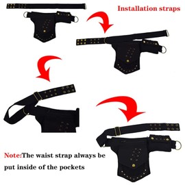 QAZWSXE Renaissance Bag Faire Festival Bag Fanny Pack for Women Thigh Bag Drop Leg Bag for Women Lace Waist Bag Utility Hip Belt Waist Bags Womens Renaissance Accessories