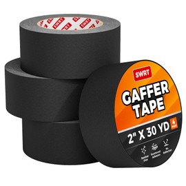 SWRT 11 Mil Black Gaffer Tape 2 in x 30 yd, No Residue, 4-Pack
