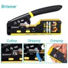 Brileine RJ45 Crimp Tool Pass Through Crimper for RJ45 Connectors