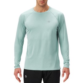 NAVISKIN Men's Sun Protection UPF 50+ UV Outdoor Long Sleeve Shirts Light Green Size XXL