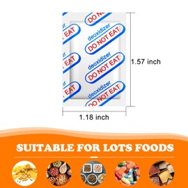 QHOWYAL 100 Packs 100CC Oxygen Absorbers (10 Packs in Individual Vacuum Bag), Food Grade Oxygen Absorbers for Long Term Food Storage, Perfect for Mylar Bags, Canning, Mason Jars, Vacuum Storage Bags