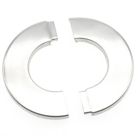 FDXGYH 2 Pcs ID 2-3/8" Stainless Steel Wall Split Flange Self-Adhesive Tape Round Escutcheon Plate Cover for Water Pipe Faucet Decoration Accessories
