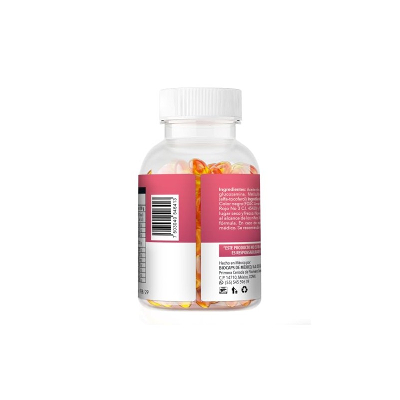 Glucosamina con Omega 3, 40 Cápsulas por Frasco, cápsula 1.2g