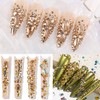 660Pcs Champagne Gold Crystal Rhinestones Nail Art Flat Back Round